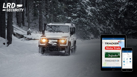 Land Rover 110 driving in the snow