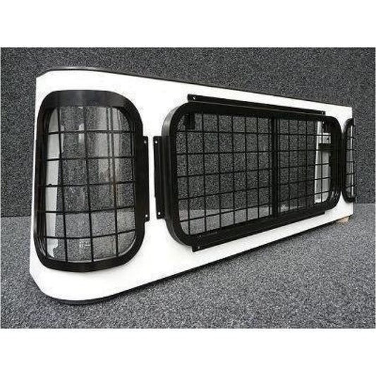 Truck cab single and double cab rear window grill set